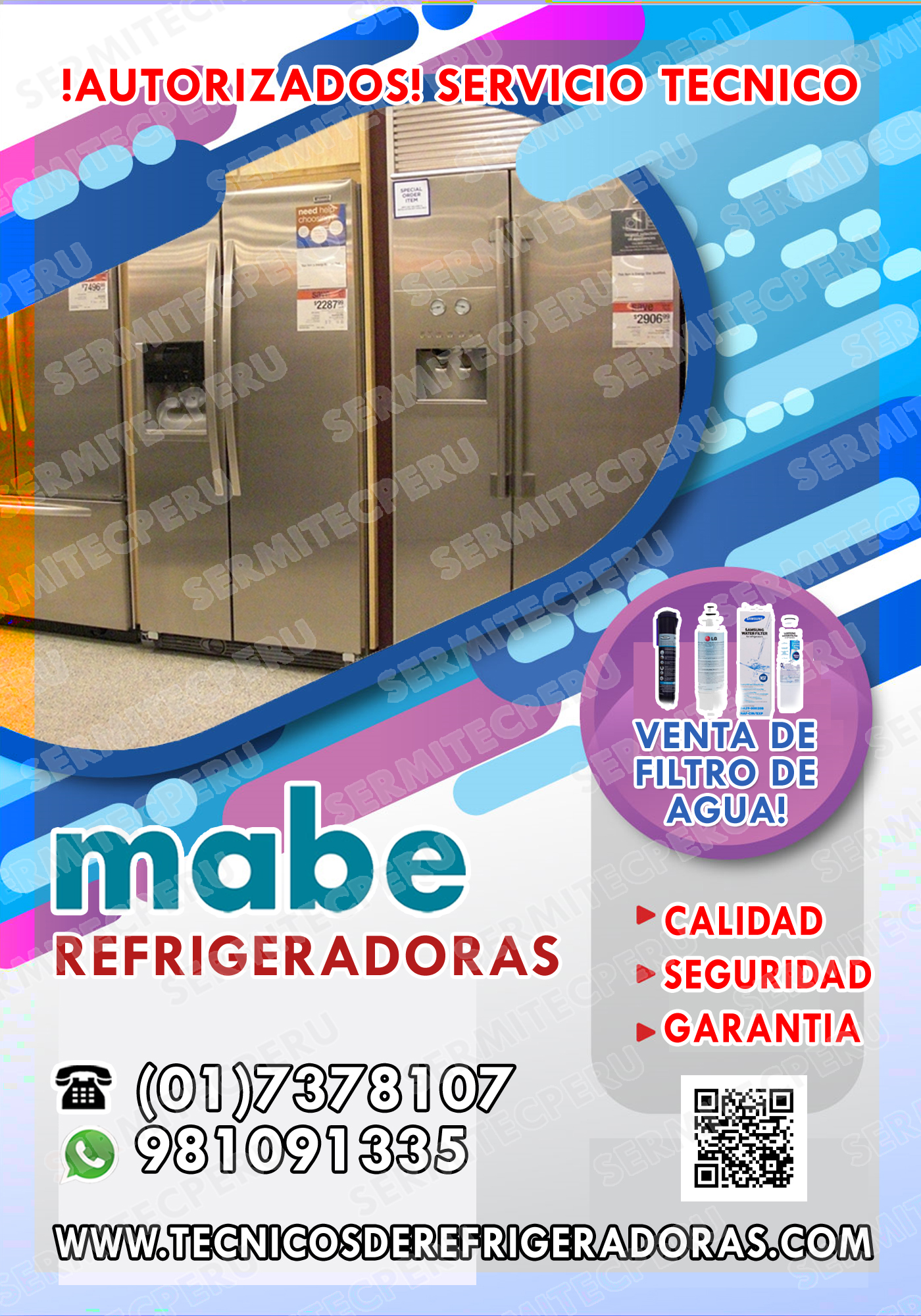 At your service Reparacion Refrigeradoras MaBe 017378107  CHOSICA